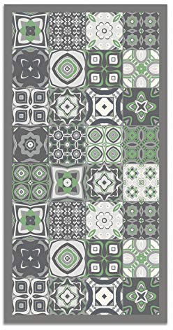 Tappeto Vinile Corridoio - Varie Dimensioni - (Idraulico Piastrelle Verde 60 x 200cm)