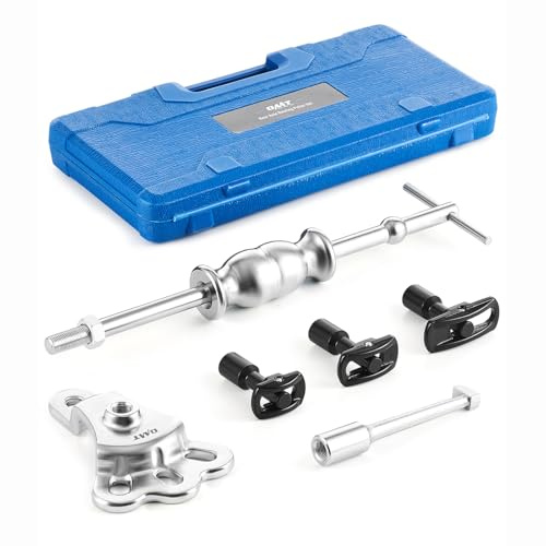 Orion Motor Tech Rear Axle Bearing Puller Tool Kit and Slide Hammer Set, Axle Seal and Bearing Remover Set with Slide Hammer Yoke and 3 Rear Axle Puller Adapters, 1-1/4 to 2-7/8 IDs
