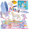 THE TWIDDLERS Paint Your Own Unicorns Painting Kit with Creative Colourful Glitters & Stickers - Birthday Party Art & Crafts, Girls Toy Gift Set for Kids
