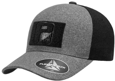 Taktischer Hut,authentische Flexfit Delta gebogene Schirmmütze,nahtlos, schweißfest, eng anliegend,(Melange Dunkelgrau und Anthrazit),Größe L/XL