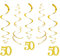 CC wonderland zone 20 Stück Gold 50 Geburtstag Wirbel Deko,Hängende Swirls Streams für 50. Party Dekorationen