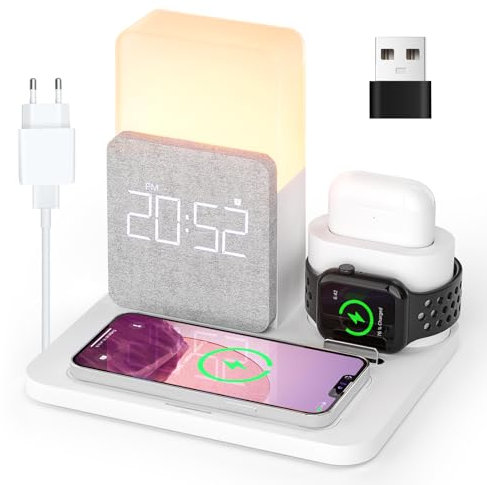 Wireless Charger, COLSUR 3 in 1 Induktive Ladestation 15W Kabelloses Ladegerät für i Watch Series SE 6 5 4 3 2, AirPods Pro 2, Drahtloses für i Phone 13 Pro Max, 13 Mini, 12 Pro Max, Samsung
