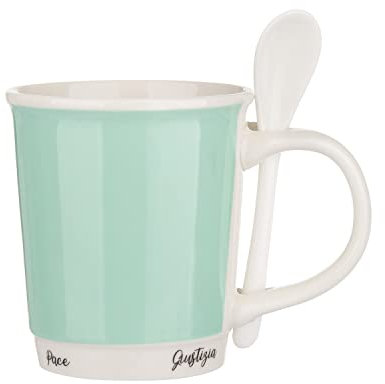 KASANOVA Mug Turchese 400 ml con cucchiaino Azzurro Tavola,tè e caffè