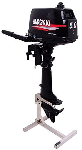 Adima Außenbordmotor, 2-Takt Aufblasbarer Fischerbootsmotor 5 PS Bootsmotor Wasserkühlung CDI-Zündung Ziehen 3,7 KW Außenbordmotor, 102CC