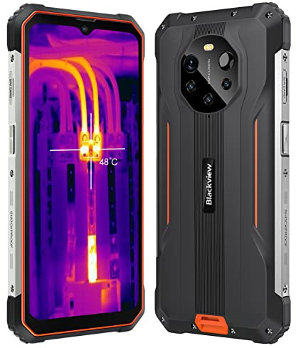 Blackview 5G Wärmebildkamera Outdoor Smartphone Ohne Vertrag BL8800 PRO, 50MP Quad Kamera, Dimensity 700 8GB+128GB, 6.58'' FHD+, 8380mAh Akku 33W Schnellladung, IP68 Robust Handy NFC GPS OTG Orange