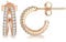 Lydreewam 925 Sterling Silver Mini Huggie Hoop Earrings with 3A Zirconia, 12mm Diameter Double Hoops (Rose Gold)