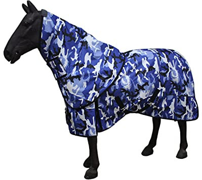 HARICSET Abschwitzdecke Pferd Weidedecke Winterdecke Pferd Wasserdicht Weich Bequem und Warm Langlebig Bordeaux(Size:135cm(53in),Color:blau)