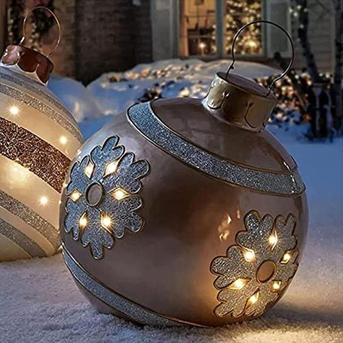 LORSHEL 60 cm große Weihnachtskugeln - Mehrfarbig - PVC - 60 cm Durchmesser - Weihnachtsserie Dekorationsball - Erstaunlich helle Farben - Weihnachtsdeko