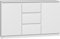 CDF Kommode Weiß 2 Türen 3 Schubladen Komode & Sideboards Schubladenkommode Sideboard 75 cm Hoch Wohnzimmer Komodenschrank 40x120x75 für Schlafzimmer Arbeitszimmer Flur Schubladenschrank