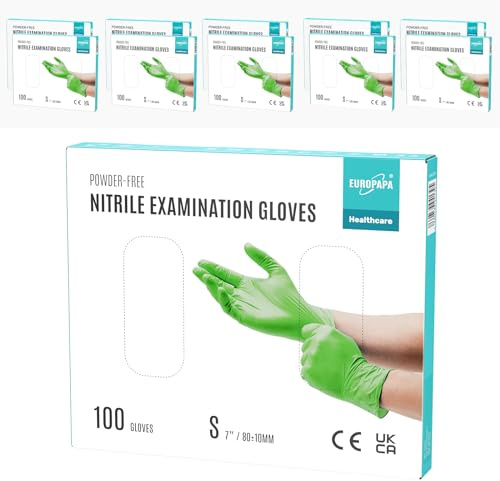 EUROPAPA® 1000x Nitrilhandschuhe Einweghandschuhe puderfrei Untersuchungshandschuhe EN455 EN374 latexfrei Einmalhandschuhe Handschuhe in Gr. S, M, L & XL verfügbar (Grün, S)