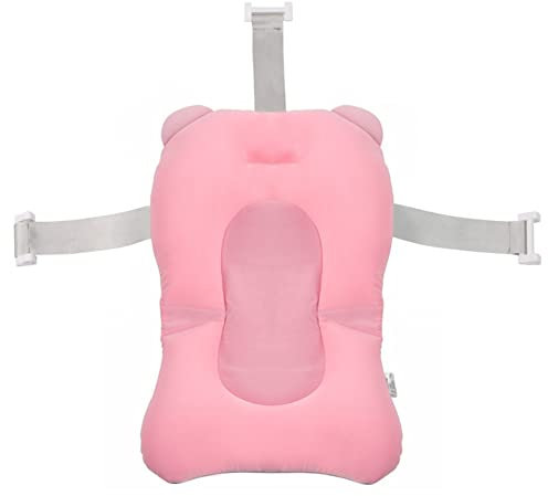 JINGAN Baño para Bebé, Cojín Bañera con Diseño Sándwich A Prueba Fugas, Almohada Baño Y Tumbona con Hebillas 3 Vías Suministros Bañera Exterior Lavable para Bebés