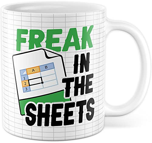 Tazza regalo Excel Könner Freak in the Sheets idea regalo tazza da caffè con scritta divertente Excel Spreadsheet Tabella Computer IT informatico Excel-Experte Nerd (bianco)