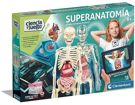 Clementoni Superanatomía - Juguete científico de anatomía con App dedicada y Realidad Aumentada, para Descubrir el Cuerpo Humano, a Partir de 8 años, Juguete en español (55509)