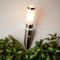 Lightbox spritzwassergeschützte LED Wandfackel - Wandfackel für Außen mit einstellbarem Bewegungsmelder & Dämmerungsschalter für LED-Dekolicht - aus Metall/Kunststoff - in Edelstahlfarben - Ø 8 cm
