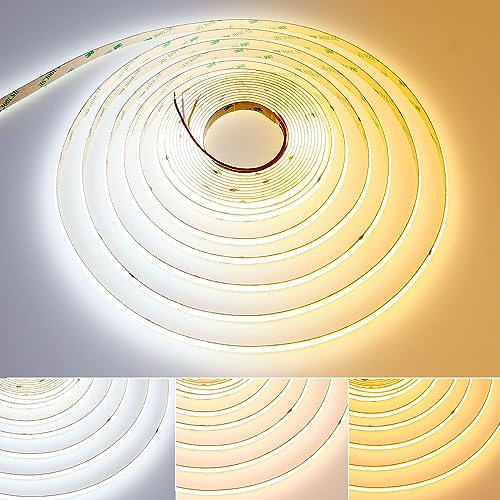 GOMING Abstimmbare 24V 10M CCT COB LED Streifen 2700K-6500K Weiß Einstellbar LED Strip 624LED/M CRI 93+ Flexible Nicht Wasserdicht IP20 LED Band für Wohnkultur(Controller und Netzteil Nicht Enthalten)