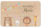 wunderwunsch - Individuelles Holzbrett mit Hochwertigem UV-Druck für Kinder - Personalisiertes Frühstücksbrettchen - Niedliche Motiv-Brettchen mit Namen und Tieren