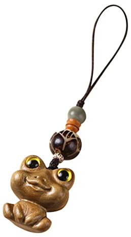 PACKOVE Schlüsselanhänger Handyanhänger Auto Frosch-dekor Lanyards Für Frauen Telefon Brieftasche Telefon Geldbörse Handy Hängende Dekoration Holzdekor Fräulein Tier Sandelholz Zubehör