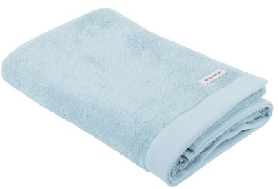 TOM TAILOR Duschtuch, 70x140 cm, 100% Baumwolle/ Frottier, mit zwei Aufhängern und Label mit Logo, COLOR BATH TOWEL Hellblau (Sky Blue)