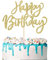 1 Stück Happy Birthday Tortendeko Glitzer Geburtstag Cake Topper zum Feiern alles Gute zum Geburtstag Party Kuchen Dekorationen Zubehör Gold