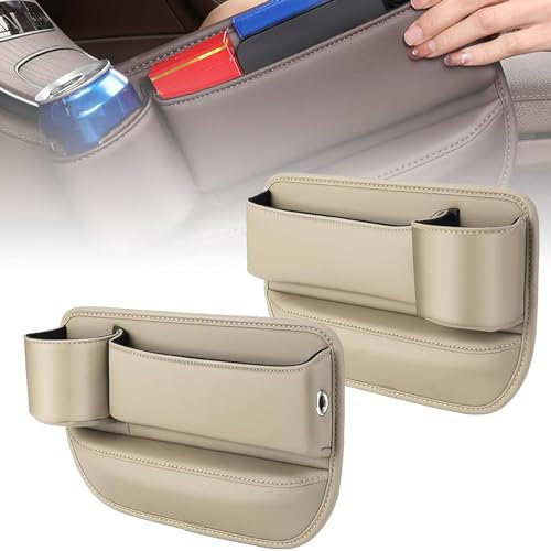 JITEM Aufbewahrungsbox für Autositze Für VW Touareg2 Golf A5 GT Touran 1.4 Fox 1.2, Leder Autositz Gap Aufbewahrungsbox Konsole Seitentaschen Aufbewahren Verstauen Autozubehör