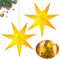 GAROMIA 45cm Weihnachtsstern Papierstern Beleuchtet zum Aufhängen 2 Stück LED Stern 7 zackig Papier Faltsterne Weihnachtsstern Beleuchtet Weihnachtsdeko Innen Stern zum Weihnachts Fenster Deko