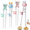 4 Paia Bacchette da Addestramento, Bacchette Cinesi Bacchette Per Principianti Per Bacchette Per Animali Bacchette Ausiliarie Bacchette Sushi (simpatico coniglietto)