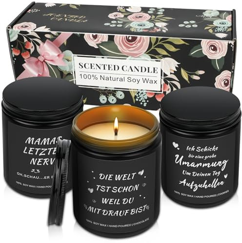 Sprifityy Duftkerzen für Männer,Duftkerzen für Papa,3 Stück Herrenduftkerzen Vatertagsgeschenke Geschenke für Männer Düfte von Kaffee,Kekse,Schokolade