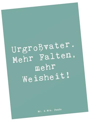 Mr. & Mrs. Panda Postkarte Spruch Urgroßvater Weisheit - Geschenk, Falten, Verwandte, Traditionen, Ansichtskarten, Oma und Opa, Weihnachten, Ansichtskarte, bildkarte, Grußkarte, Postkarten, Erbe