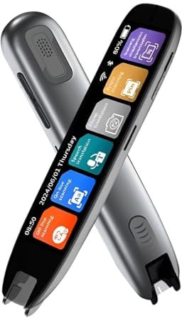 luolety Scan Übersetzer Stift, Scan Lesestift für Legasthenie, unterstützt 142 Sprachen, Sprachübersetzung, Offline-Scannen, Lesen mit 9,4 cm Touchscreen für Meetings Lernen Reisende Studenten