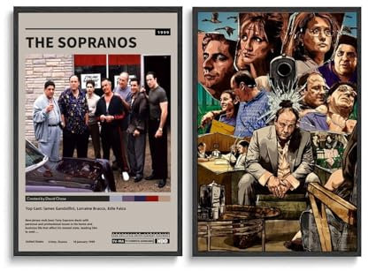LJXOSKMK Poster 'The Sopranos', ungerahmt, 30 x 45 cm, Gangster-TV-Serie, Poster, Leinwandposter für mehrere Räume