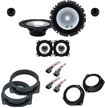 Kit de 6 altavoces Alpine SXE-1750S + SXE-1725S para Fiat Bravo desde 2007 en adelante con 2 soportes delanteros, 2 soportes traseros y 4 conectores