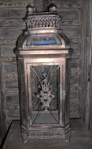 XXL Laterne Windlicht Metall Kupfer Vintage Turin Gartendeko H 72 cm