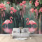 Fototapete 200 x 140 cm, Rosa Design Wandtapete, Vliestapete Bild Dekoration Wand-Dekor Psychedelischer Flamingo Motiv-Tapete Panorama Poster Tapete Wandbild