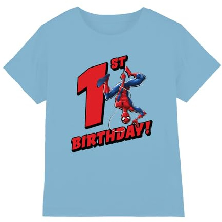 Marvel Boy's Spiderman Birthday 1 Unisex Kids T Shirt T-Shirt
