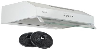 Hotte Casquette 60 cm Blanche – Double moteur 203 Watts - 435 m³/h