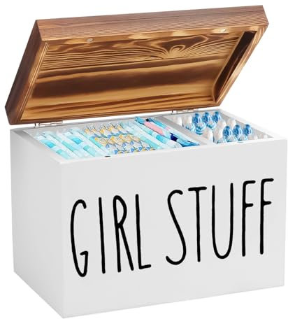 BlyeMichdi Binden Aufbewahrung Badezimmer, 2 Fächer Tamponhalter für Badezimmer, Tampon Aufbewahrung Spender Makeup Organizer mit Deckel Femininer Produkt Organizer für Mädchen, Frauen, Damen (weiß)