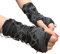 KIRVOS 1 Paar Fingerlose Handschuhe,Goth Arm Ärmel, Armstulpen, Handschuhe Gestrickt, Warme handschuhe,Schwarze Punkhandschuhe,Rollenspielhandschuhe,für Halloween Hip Hop für Damen