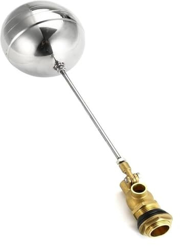 Robinet à flotteur en laiton 1/2, 3/4, 1, 2, robinet à flotteur à bille for réservoir d'eau, filetage mâle en laiton, capteur d'eau, flotteur à bille haute pression en acier inoxydable.(1inch)