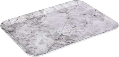 Hogar y Mas Bandeja DE Servir DE Cocina MELAMINA, MÁRMOL Blanco 43X33CM
