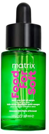 Matrix, Feuchtigkeitsspendendes Mehrzweck-Öl für trockenes Haar, Hitzeschützer, seidiger Effekt, mit Avocado-Öl und Hyaluronsäure, Food For Soft, 30 ml