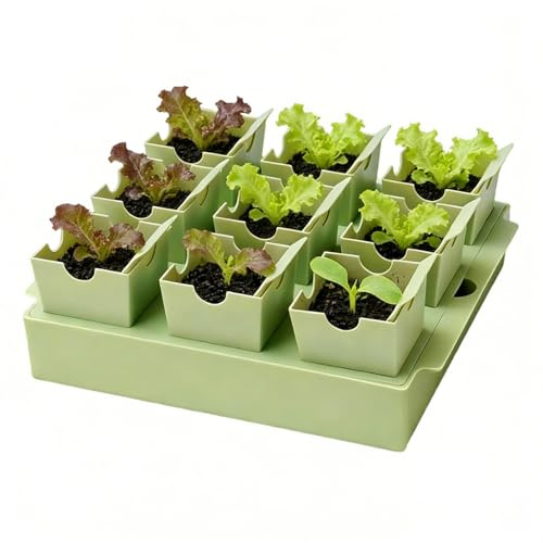 fayarrd Anzuchttöpfe – 9 kleine Töpfe wiederverwendbar | Schalen zum und Keimen von Gartenpflanzen | für Blumen- und Gemüsegärten - Aussaat, Vermehrung, Indoor-Anbau