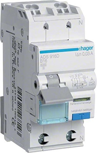 Hager ADS940D FI-Schutzschalter/Leitungsschutzschalter 2polig 40A 0.03A 240V