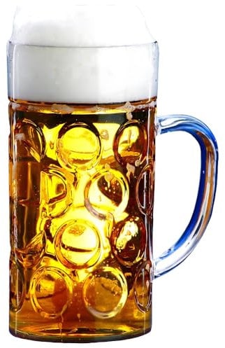 AIOS Schorm Oktoberfest 2 Pint Beer Stein. Made from Virtually Unbreakable SAN so Much Safer Than Glass.
