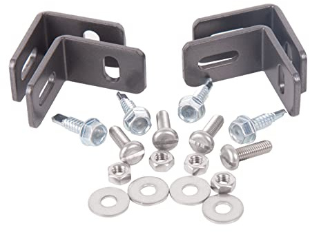 Alberts 535568 Befestigungs-Set für Zaunfelder | Stahl roh, feuerverzinkt anthrazit-metallic kunststoffbeschichtet