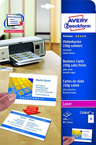 Visitenkarte 100ST weiß ZWECKFORM C3201610 85x54 sat.