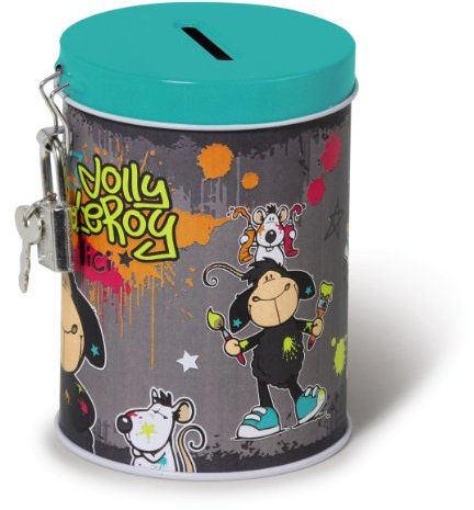 NICI 37088 - Spardose Jolly Leroy und Mäh Ratte Metall 7.5 x 10.5 cm