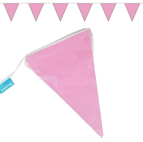 Goodymax® Wimpelkette 10 m Rosa - viele weitere Farben & Farbkombinationen zur Auswahl