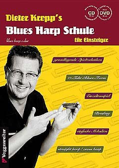 Logistikzentrum Voggenreiter Verlag GmbH Blues HARP Schule Fuer EINSTEIGER - arrangiert für Mundharmonika - mit CD - mit DVD [Noten/Sheetmusic] Komponist: KROPP Dieter