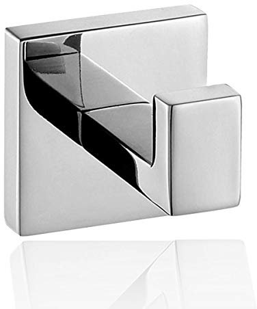 ThinkTop Luxury 304 Stainless Steel Bathroom Square Towel Robe Hook Wall Mount Coat Hat Door Hook Hanger Mirror Polished Bathroom Accessories