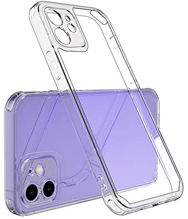 Oli Transparent Silikon Hülle Kompatibel mit iPhone 12 Mini 5.4 Zoll mit Kamera Schutz